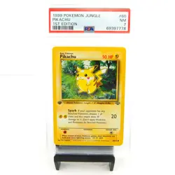 1999 Pokemon Jungle 1st Edition Red Cheek Pikachu #60 PSA 7 NM - Image 1