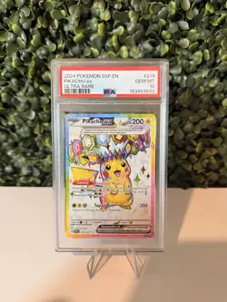 Pokemon TCG Pikachu Ex 219/191 Ultra Rare Surging Sparks PSA 10 - Image 1