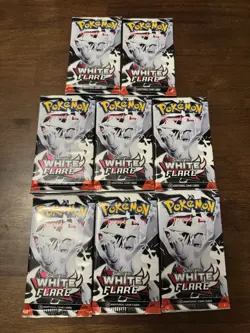 Pokemon TCG Scarlet and Violet White Flare Booster Pack x8 - Image 1