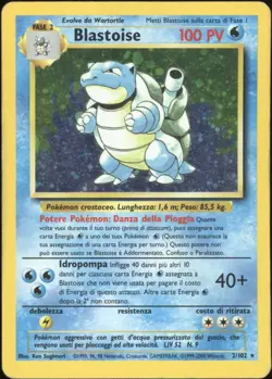 2000 Pokemon ITALIAN Unlimited Base Set Blastoise Holo 2/102 GOOD - Image 1