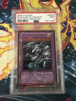 Blue Eyes Ultimate Dragon GLD1-EN028 Gold Rare Yugioh PSA 9 - Image 1