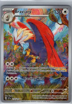 Braviary 214/191 SV08: Surging Sparks - Pokemon Card - NM - Image 1