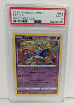 2020 Pokemon SWSH #082 Zacian Vivid Voltage Mint PSA 9 180 - Image 1