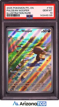 Pokemon 2025 Paldean Wooper 102/094 Full Art IR Phantasmal Flames GEM MT PSA 10 - Image 1