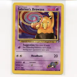 Pokemon TCG Sabrina's Drowzee 092/132 WotC Gym Heroes Regular Card EN-LP 2000 - Image 1