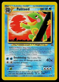 Pokemon Card - Politoed Neo Discovery 27/75 Unlimited Rare - Image 1