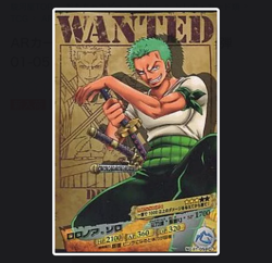PREORDER Roronoa Zoro WANTED AR Carddass Japanese One Piece Card - Image 1