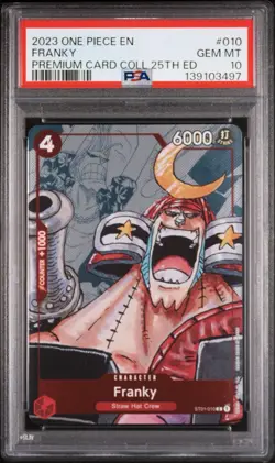One Piece Franky Premium Card Collection 25th Anniversary ST01 010 PSA 10 - Image 1