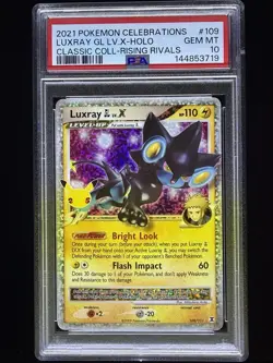 2021 POKEMON CELEBRATIONS CLASSIC COLL #109 LUXRAY GL LV.X-HOLO PSA 10 - Image 1