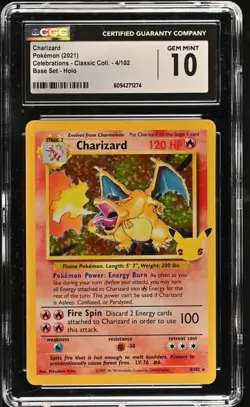 2021 POKEMON CELEBRATIONS CLASSIC COLLECTION #4/102 CHARIZARD CGC 10 GEM MINT - Image 1