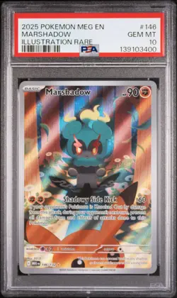 Marshadow 146/132 PSA 10 Gem Mint Illustration Rare Mega Evolution 2025 Pokemon - Image 1