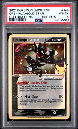 2021 POKEMON SWSH BLACK STAR PROMO #144 GRENINJA-GOLD STAR PSA 4 - Image 1