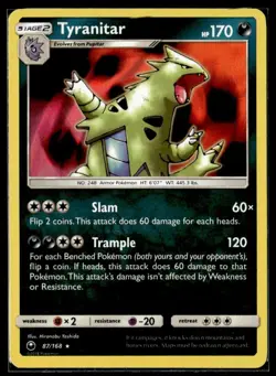 2018 Sun & Moon - Celestial Storm Tyranitar Stage 2/Rare Holo #87 - Image 1