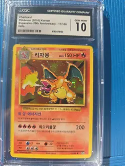 Pokemon Charizard Korean CGC 10 Gem Mint 11/100 Expansion 20th Anniversary Holo - Image 1
