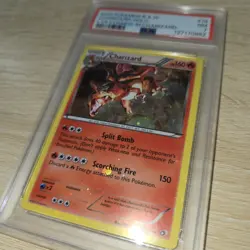 HEAVY HOLO BLEED ERROR PSA 7 Charizard 19/113 Legendary Treasures Cosmos Pokemon - Image 1