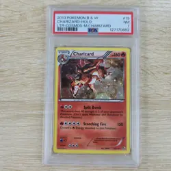 HEAVY HOLO BLEED ERROR PSA 7 Charizard 19/113 Legendary Treasures Cosmos Pokemon - Image 3