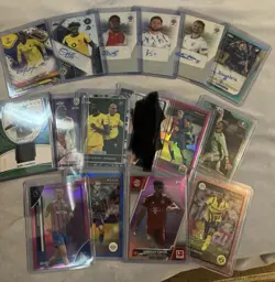 Football Card Bundle Autos & Numbered Topps Panini Various Teams - Image 1