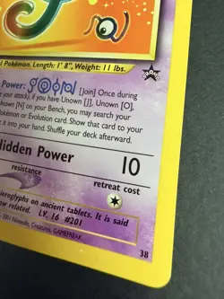 Pokemon TCG Unown #38 Black Star Promo WOTC Vintage Card - Image 3