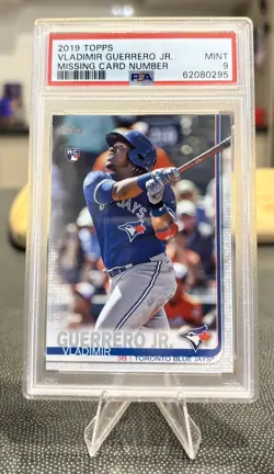 2019 Topps Vladimir Guerrero Jr Missing Card Number PSA 9 Rookie RC Blue Jays - Image 1