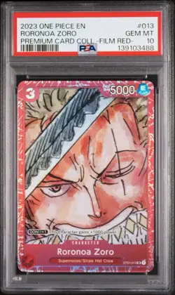 PSA 10 RORONOA ZORO St01 013 ONE PIECE FILM RED - Image 1