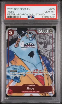 2022 One Piece MANGA JINBE #ST01-005 25th Anniversary Prem. Coll. Alt Art PSA 10 - Image 1