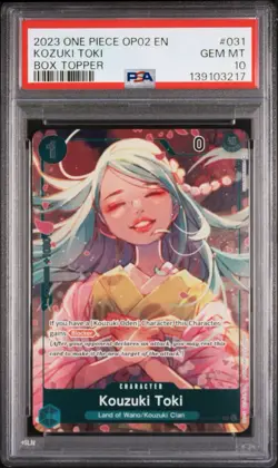 2023 Kouzuki Toki PSA 10 Box Topper OP02-031 Paramount War One Piece English - Image 1