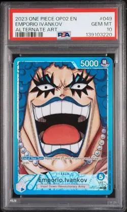 PSA 10 Emporio Ivankov Alt Art OP02-049 One Piece Paramount War Gem Mint - Image 1