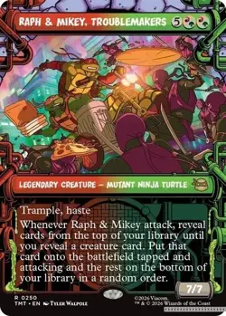 Raph & Mikey, Troublemakers -NM FOIL (Showcase) TMNT- MTG - Image 1