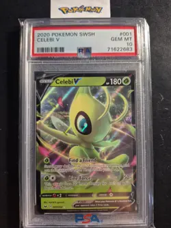 2020 Pokemon SwSh #001 Celebi V PSA GEM 10 - Image 1