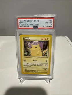 PSA 8 - 1999 POKEMON GAME #58 PIKACHU BASE SET 1999-2000 - Image 1