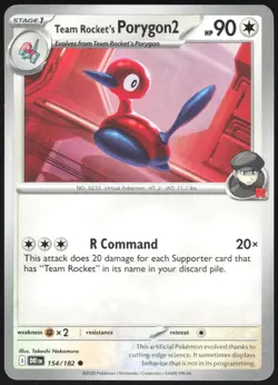 Team Rocket's Porygon2 154/182 Common Destined Rivals Pokemon Near Mint - Image 1