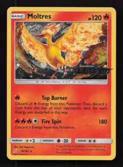 Moltres Team Up Stamped Holo Rare 19/181 Pre-Release Promo Card NM - Image 1