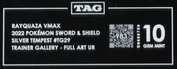 2022 Pokemon SWSH Silver Tempest TG29/TG30 Rayquaza VMax Ultra Rare TAG 10 (983) - Image 3