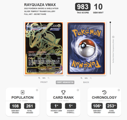 2022 Pokemon SWSH Silver Tempest TG29/TG30 Rayquaza VMax Ultra Rare TAG 10 (983) - Image 4