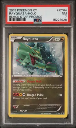 2015 POKEMON XY BLACK STAR PROMO RAYQUAZA #XY64 PSA 7 NM #115278928 (SWIRL) - Image 1
