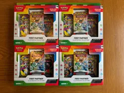 X4 Pokemon First Partner Illustration Collection Series 1 - Image 1