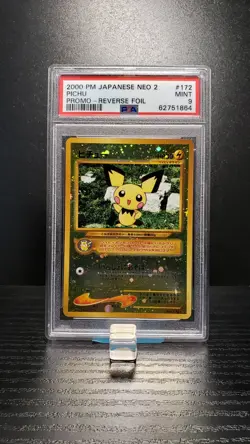 Pichu - reverse holo Promo - Neo Premium File 172 - PSA 9 Mint - Pokemon card - Image 1