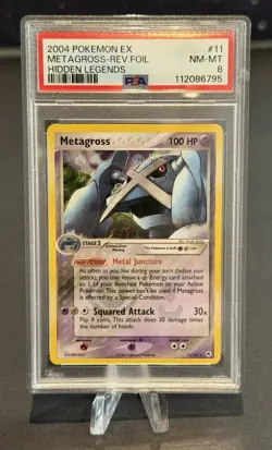2004 Pokemon EX Hidden Legends Card: PSA 8 - Metrogross Reverse Foil 11/101 - Image 1