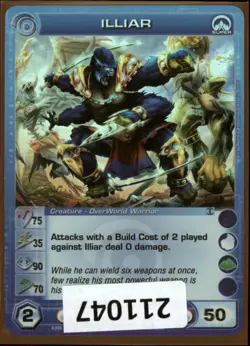 (211047) ILLIAR 75/35/90/70/50 (2 Max Stats) Super Rare Foil Chaotic Card - Image 1