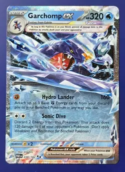 POKEMON TCG PARADOX RIFT GARCHOMP EX DOUBLE RARE HOLO 038/182 NM - Image 1