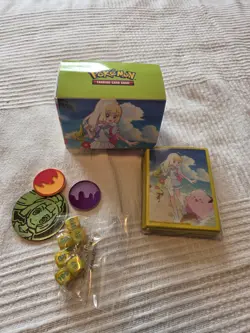 Pokemon Lillie's Clefariy Deck Box, Sealed Sleeves, Sealed Dice, Coin, Markers - Image 1