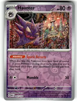 Pokemon Reverse Holo NM - Haunter 093/165 Uncommon - Image 1