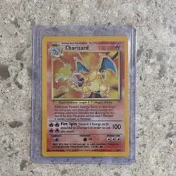 Pokemon Charizard Base Set Holo Rare Stage 2 120 HP 4/102 Wizards 1999 - Image 1