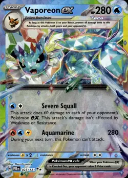 Vaporeon ex Holo Double Rare SV: Prismatic Evolutions 023/131 NM - Image 1