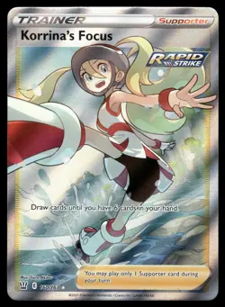 Korrina's Focus 160/163 Battle Styles BST Rare Ultra Full Art Pokemon LP 2021 - Image 1