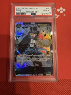 One Piece Sabo OP04-083 PSA10 Manga Parallel SR Card The Best Rare - Image 1