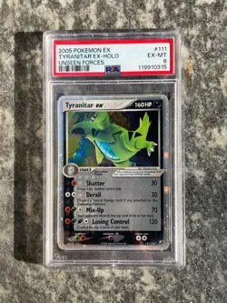 Pokemon Tyranitar Ex Holo #111 Unseen Forces English PSA 6 - Image 1