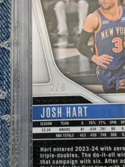 PSA 9 2024-25 Panini Prizm Josh Hart Plum Blossom 2/8 Pop 1 NONE higher RARE - Image 2