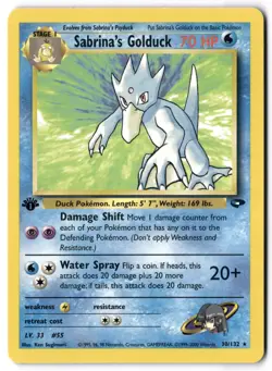 Pokemon Sabrina's Golduck 30/132 1st Edition Rare - Gym Challenge - NM - Image 1