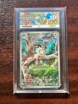 Meowth 106/094 Phantasmal Flames Holo Ace 10 Gem Mint Perfect 10-10-10-10 🔥 - Image 1